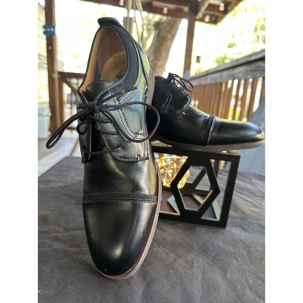 Dockers Mens Black Leather‎ Dress Shoes Lace Up Cap Toe Oxfords 10.5M